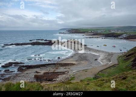 BUDE, CORNWALL/UK - AUGUST 15 : Scenic view of the Bude coastline in Cornwall on August 15, 2013 Stock Photo