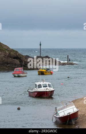 Boats in Bude Harbour Stock Photo