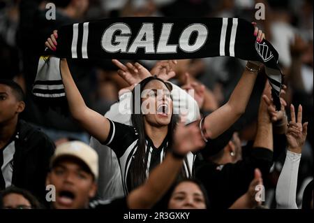 Belo Horizonte, Brazil. 24th May, 2023. Atletico Mineiro fan, during the match between Atletico Mineiro and Athletico Paranaense, for the 4th round of group G of the 2023 Copa Libertadores, at Estadio do Mineirao, this Tuesday, 23. 30761 (Gledston Tavares/SPP) Credit: SPP Sport Press Photo. /Alamy Live News Stock Photo