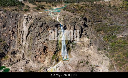 Turquoise waterfalls, Wadi Darbat, Salalah, Oman Stock Photo