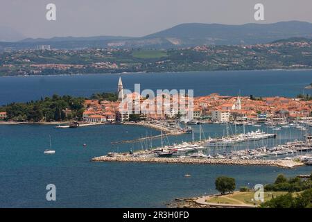 Izola Bay and Marina, Istria, Adriatic Sea, Slovenia Stock Photo