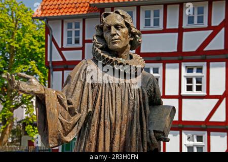 David Clement Monument, 1645-1725, Hofgeismar, Kassel County, Hesse, Huguenot, Huguenot, Germany Stock Photo