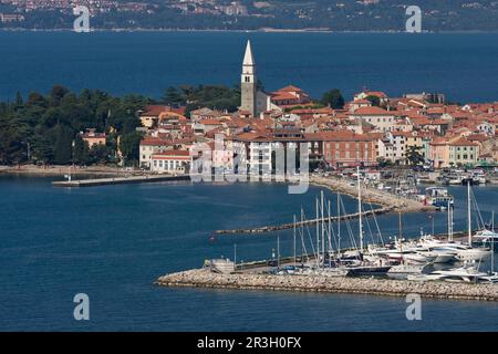 Izola Bay and Marina, Istria, Adriatic Sea, Slovenia Stock Photo