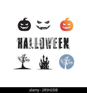 Vector icon for Helloween greeting card and poster party sign Concept illustration with Sign and symbol Stock Vector