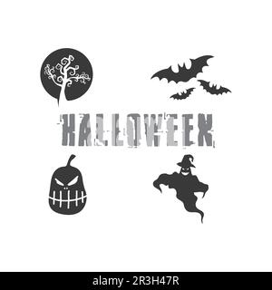 Vector icon for Helloween greeting card and poster party sign Concept illustration with Sign and symbol Stock Vector