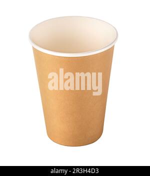 Takeaway paper coffee cup isolated on white with clipping path Stock Photo