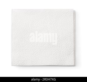 white napkin isolated on white background with clipping patrh Stock Photo