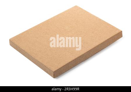 Carton box isolated on a white background with clipping path. Brown cardboard delivery box. Stock Photo