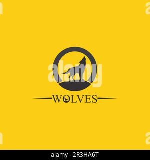 wolves logo, fox, wolf head, animal vetor and logo design wild  roar dog illustration, abstract for game logo symbol head animal Stock Vector