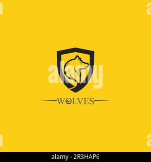wolves logo, fox, wolf head, animal vetor and logo design wild  roar dog illustration, abstract for game logo symbol head animal Stock Vector