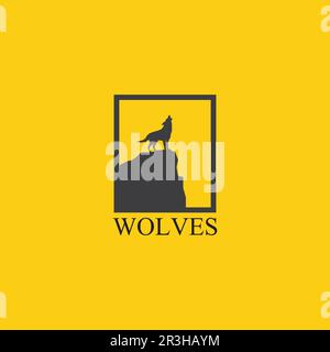 wolves logo, fox, wolf head, animal vetor and logo design wild  roar dog illustration, abstract for game logo symbol head animal Stock Vector