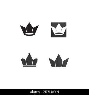 Crown Logo Template vector icon illustration design, vector icon crown, King, queen, logo design for business and corporate, succes, royal Stock Vector