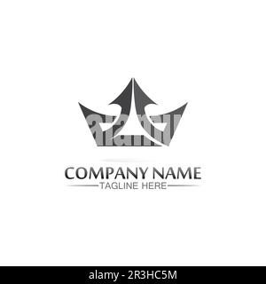 Crown Logo Template vector icon illustration design, vector icon crown, King, queen, logo design for business and corporate, succes, royal Stock Vector