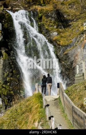 cascada del Saut deth Pish, valle de Varradós, Aran, Lerida, cordillera de los Pirineos, Spain, europe. Stock Photo
