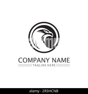 Falcon, eagle Logo and wings Template vector illustration design icon Stock Vector