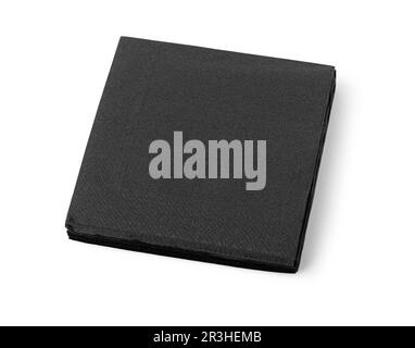 Stack of black clean paper tissuesisolated on white background, with clipping path Stock Photo