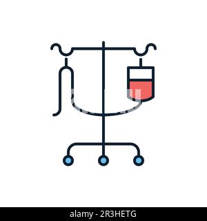 Dropper Stand related vector line icon. Isolated on white background. Vector illustration. Editable stroke Stock Vector