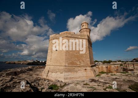 Castell de Sant Nicolau, siglo XVII. Puerto de Ciutadella.Menorca.Balearic islands.Spain. Stock Photo