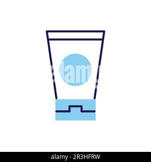 Sunscreen related vector line icon. Isolated on white background. Vector illustration. Editable stroke Stock Vector
