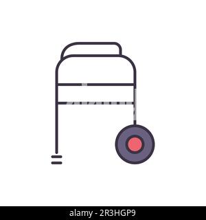 Walker related vector line icon. Isolated on white background. Vector illustration. Editable stroke Stock Vector
