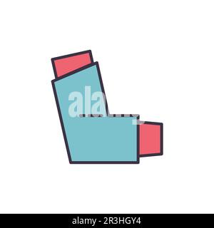 Inhaler related vector line icon. Isolated on white background. Vector illustration. Editable stroke Stock Vector