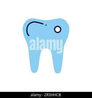 Tooth related vector line icon. Isolated on white background. Vector illustration. Editable stroke Stock Vector
