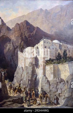 Monasterio de Santa Catalina del Monte Sinaí, Adrien Dauzats, Museo del Louvre,museo nacional de Francia, Paris, France,Western Europe. Stock Photo