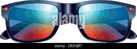 Summer shades Blue plastic frames for men Stock Vector