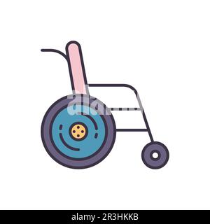 Wheelchair related vector line icon. Isolated on white background. Vector illustration. Editable stroke Stock Vector