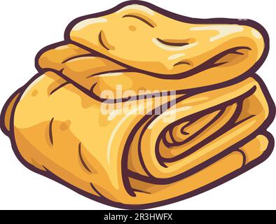 yellow towels folded home equipment icon Stock Vector
