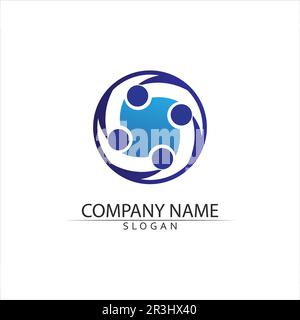 Community, network and social icon design template Stock Vector