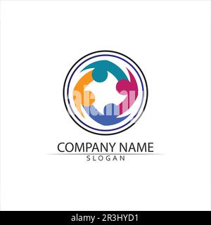 Community, network and social icon design template Stock Vector
