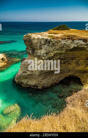 Rocky stacks on the coast of Apulia in Southern Italy Stock Photo - Alamy