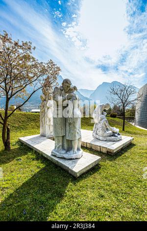 Italy Veneto Fortogna The Victims of Vajont Cemetery Stock Photo