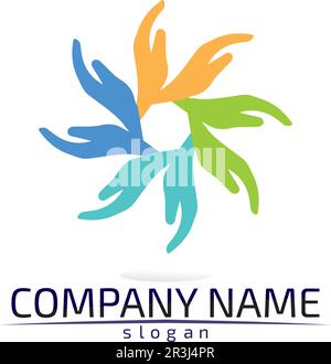 Hand and help vector logo and symbols template icons app Stock Vector
