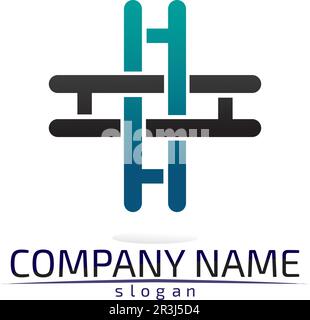 H Letter Logo Template Design Vector illustration sign Stock Vector