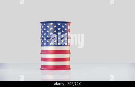 Oil barrel in flag Stock Photo