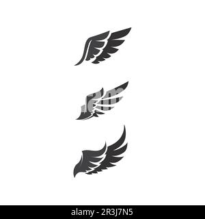 Wings logo Business and design animal wings Vector fast bird symbol icon fly Stock Vector