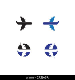 Flight aeroplane vector and logo design Transportation Stock Vector