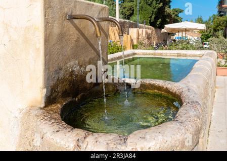 Fountain in the hamlet of Scopello in northern Sicily Stock Photo