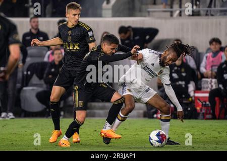 Los Angeles Galaxy forward Raheem Edwards (44) and l17 battle for possession during a Lamar Hunt U.S. Open Cup round of 16 match, Tuesday, May 23, 20 Stock Photo