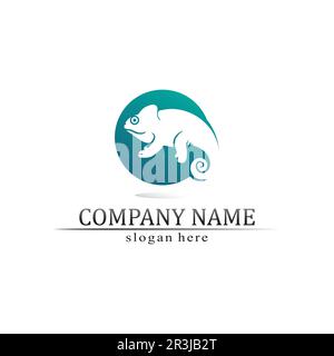 animal vector lizard salamander gecko crocodile and reptiles design logo Stock Vector