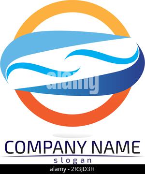 Waves beach logo and symbols template icons app Stock Vector