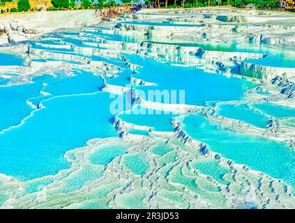 Pamukkale Travertines Drone Photo Stock Photo