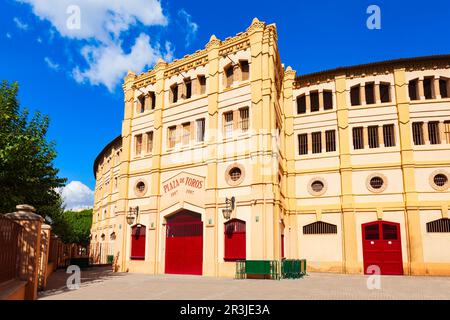 Bullring or plaza de toros building exterior in Murcia. Murcia is a city in south eastern Spain. Stock Photo