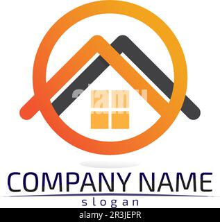 Real estate and home buildings logo icons template Stock Vector