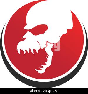 Crossbones death skull, danger or poison flat icon for apps and websites Stock Vector
