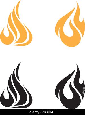 Fire flame nature logo and symbols icons template Stock Vector