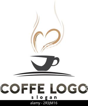 Coffee cup Logo Template vector icon design and coffe black Stock Vector
