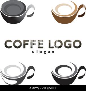 Coffee cup Logo Template vector icon design and coffe black Stock Vector